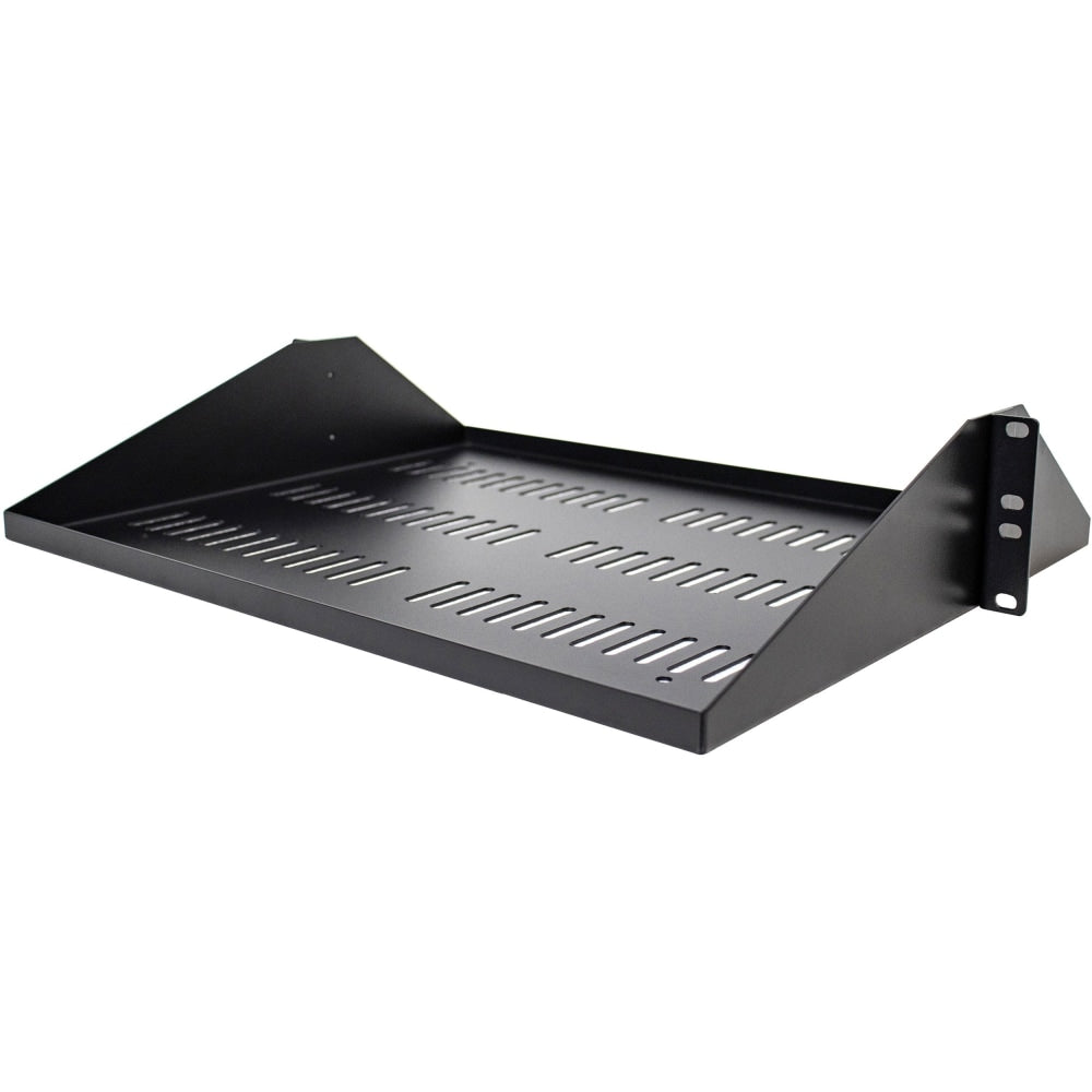 StarTech.com 2U Vented Server Rack Cabinet Shelf - Fixed 14in Deep Cantilever Rackmount Tray for 19in Data/AV/Network Enclosure w/Cage Nuts