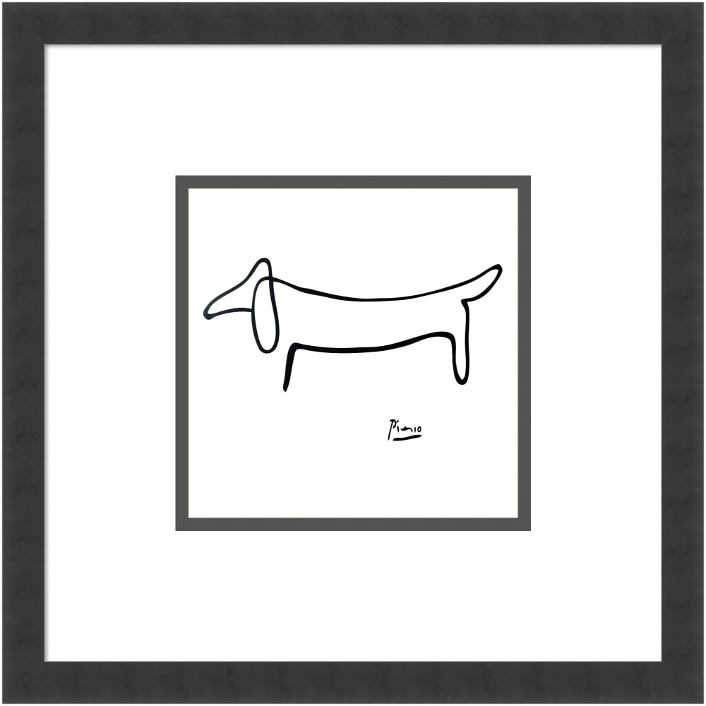 Amanti Art Le Chien (The Dog) by Pablo Picasso Wood Framed Wall Art Print, 17inW x 17inH, Black
