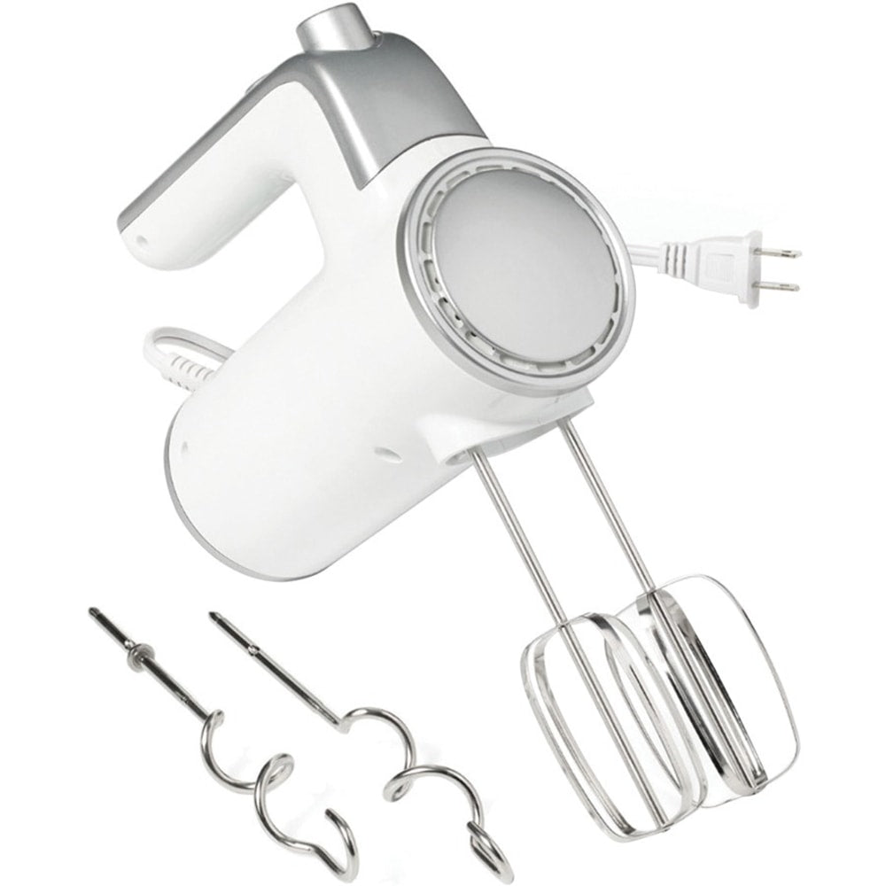 Starfrit 5-Speed Electric Hand Mixer, 7-31/64in x 3-17/64in, Chrome/White