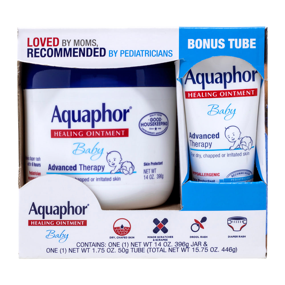 Aquaphor Advanced Therapy Unscented Baby Healing Ointment, 15.75 Oz
