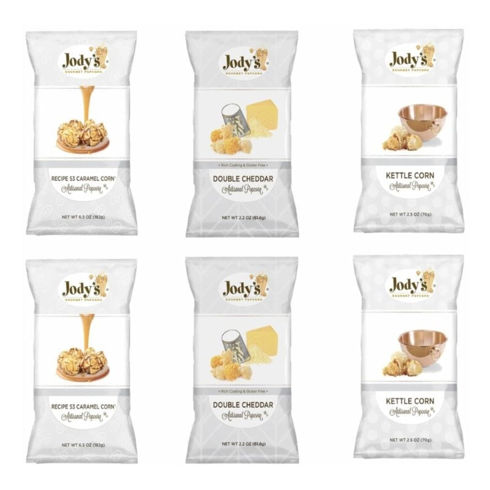 Jodys Popcorn Best Sellers Variety Popcorn, 2.2 Oz, Pack Of 6 Bags