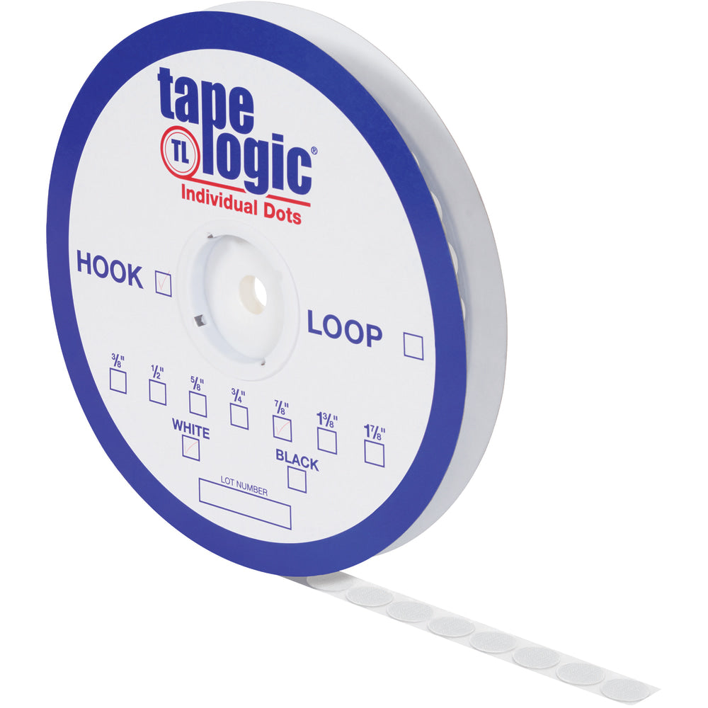 Tape Logic Sticky Back Loop Dots, 1/2in, White, Pack of 1400 Dots