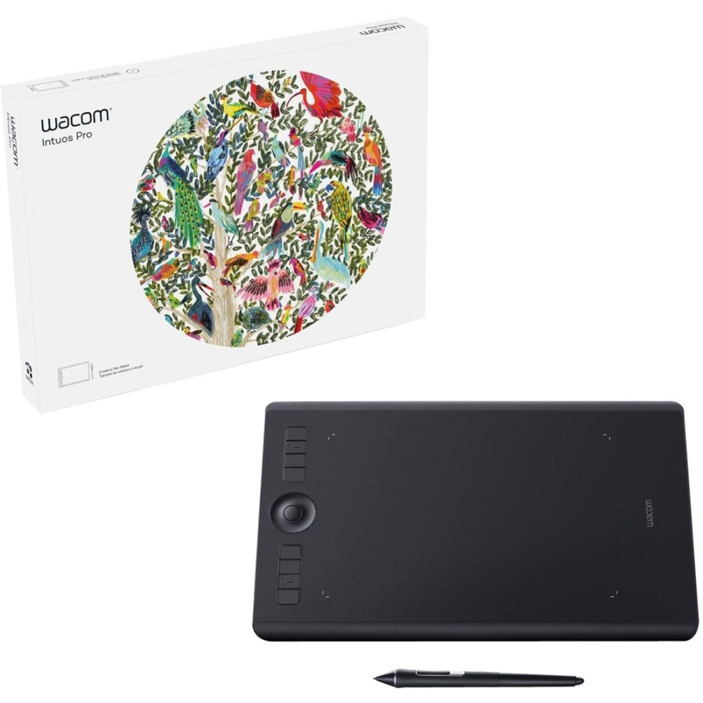 Wacom Intuos Pro - Medium - Graphics Tablet - 8.82in x 5.83in - 5080 lpi - Touchscreen - Multi-touch Screen Wired/Wireless - Bluetooth/Wi-Fi - 8192 Pressure Level - Pen - PC, Mac - Black