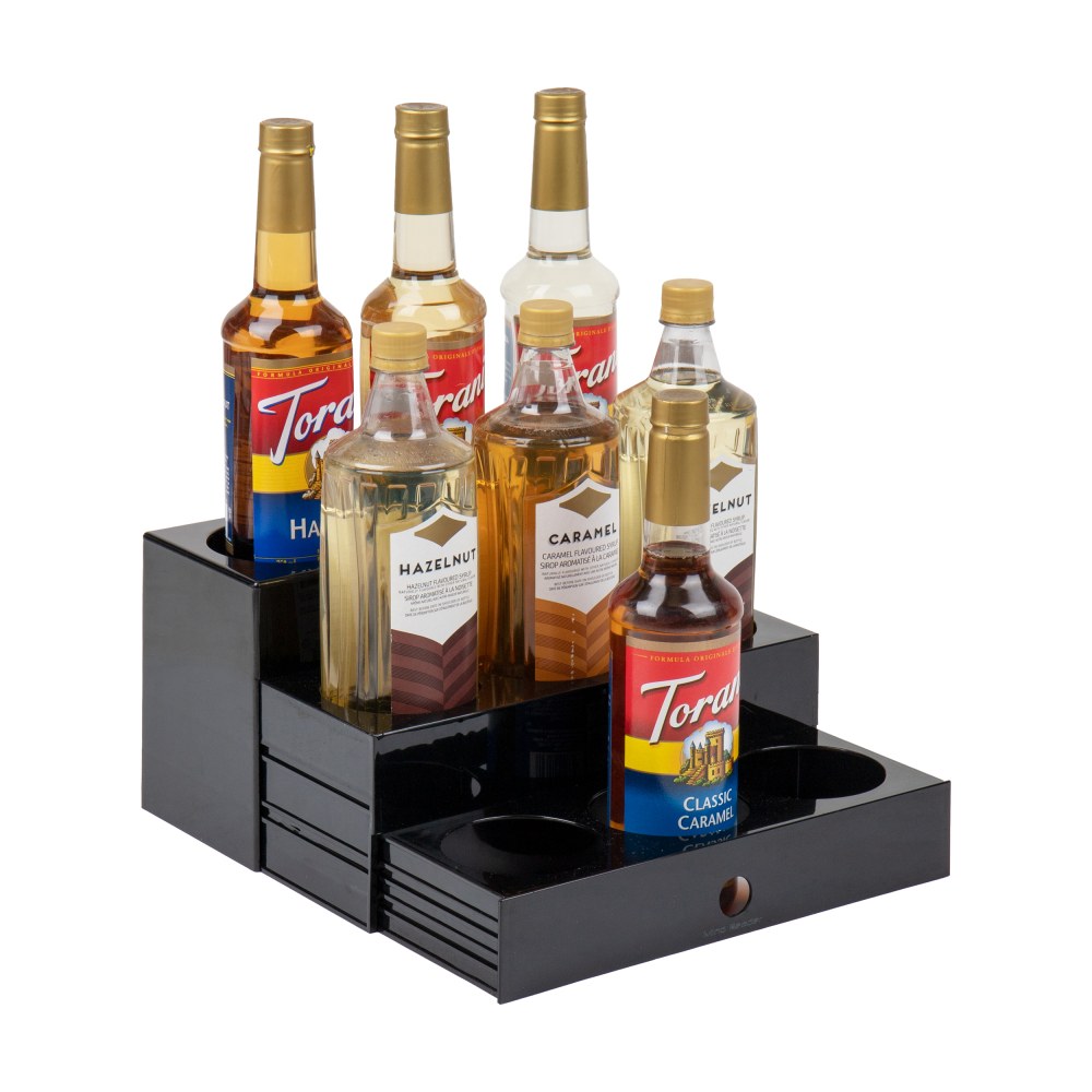 Mind Reader Foundation Collection Nested Syrup Bottle Holder, 7inH x 12-1/2inW x 5inD, Black