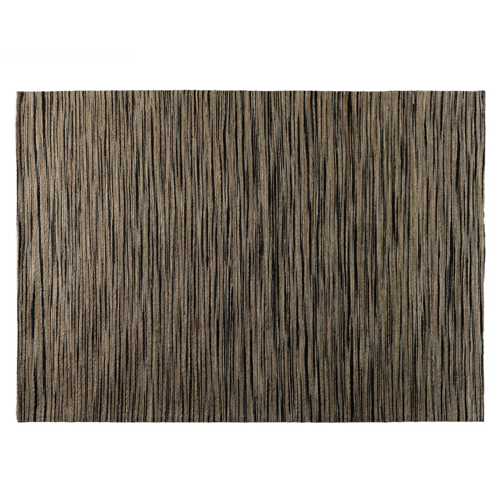 Baxton Studio Shiro Handwoven Hemp Area Rug, 5-1/4ft x 7-1/2ft, Beige/Black