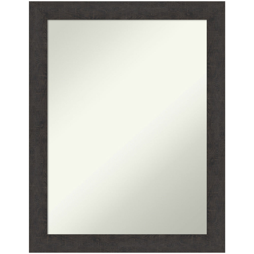 Amanti Art Narrow Non-Beveled Rectangle Framed Bathroom Wall Mirror, 27-1/2in x 21-1/2in, Rustic Plank Espresso