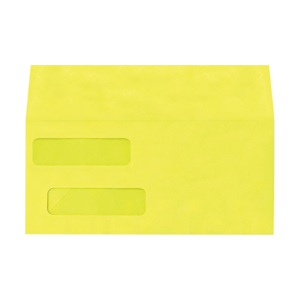 LUX #10 Invoice Envelopes, Double-Window, Peel & Press Closure, Citrus, Pack Of 250