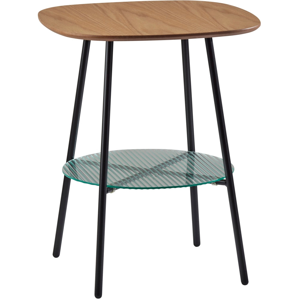 Adesso Diane Accent Table With Shelf, 21-3/4inH x 17-5/8inW x 17-5/8inD, Black/Natural