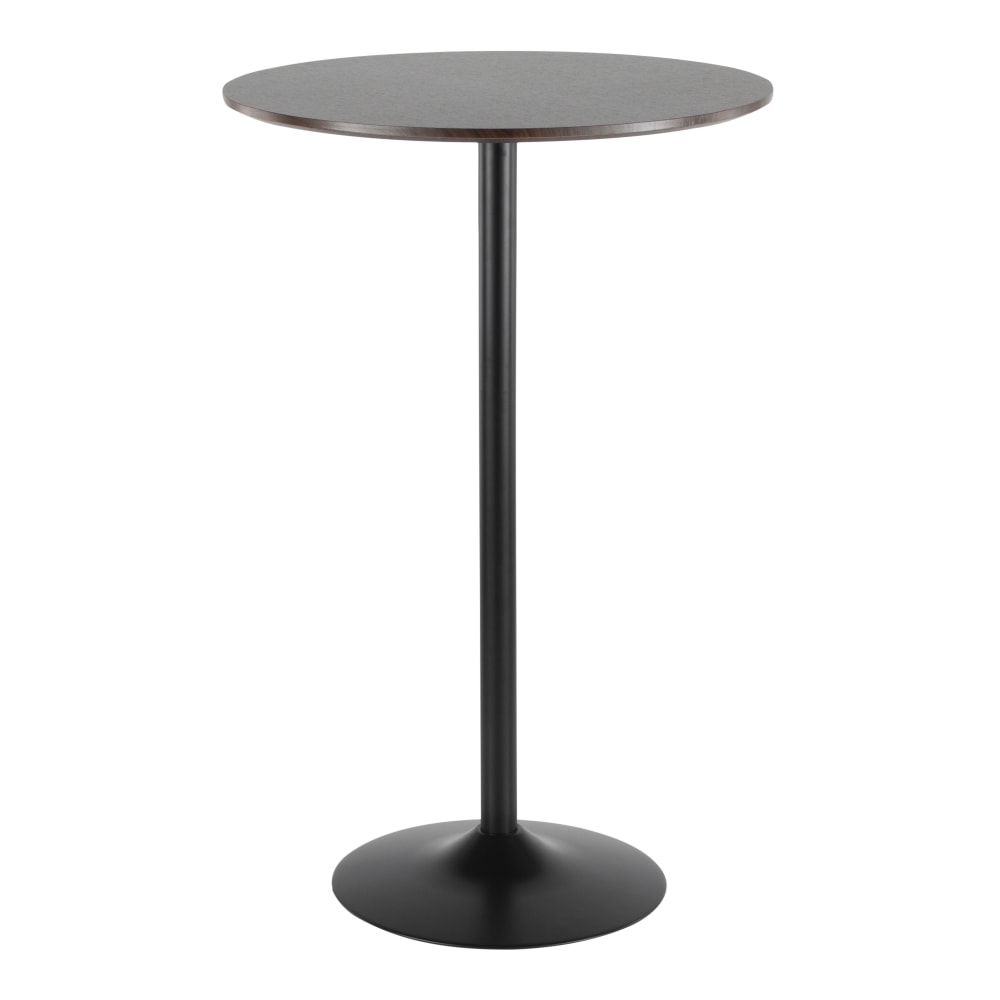 Lumisource Pebble Mid-Century Modern Table, Round, Espresso/Black