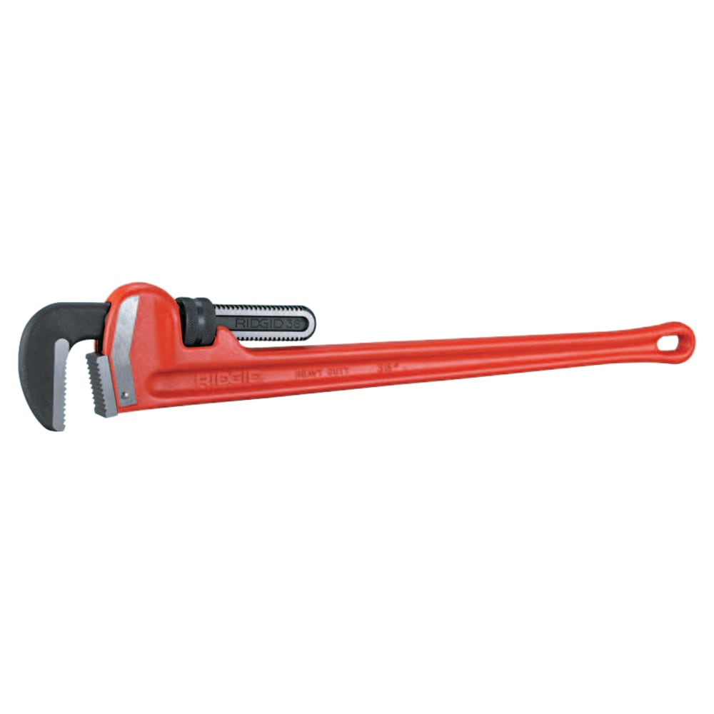 Heavy-Duty Straight Pipe Wrench, Steel Jaw, 36 in
