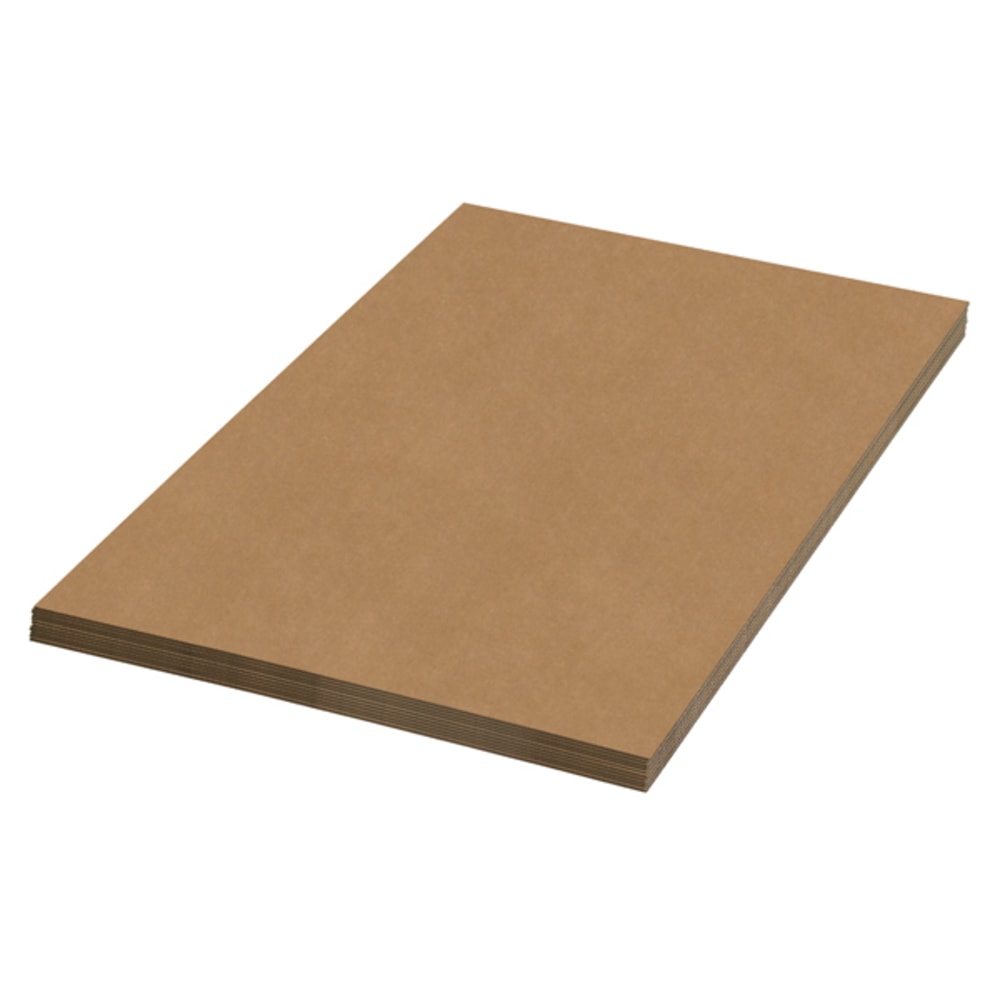 Partners Brand Corrugated Single Wall Sheets, 48in x 72in, Kraft, Pack Of 20