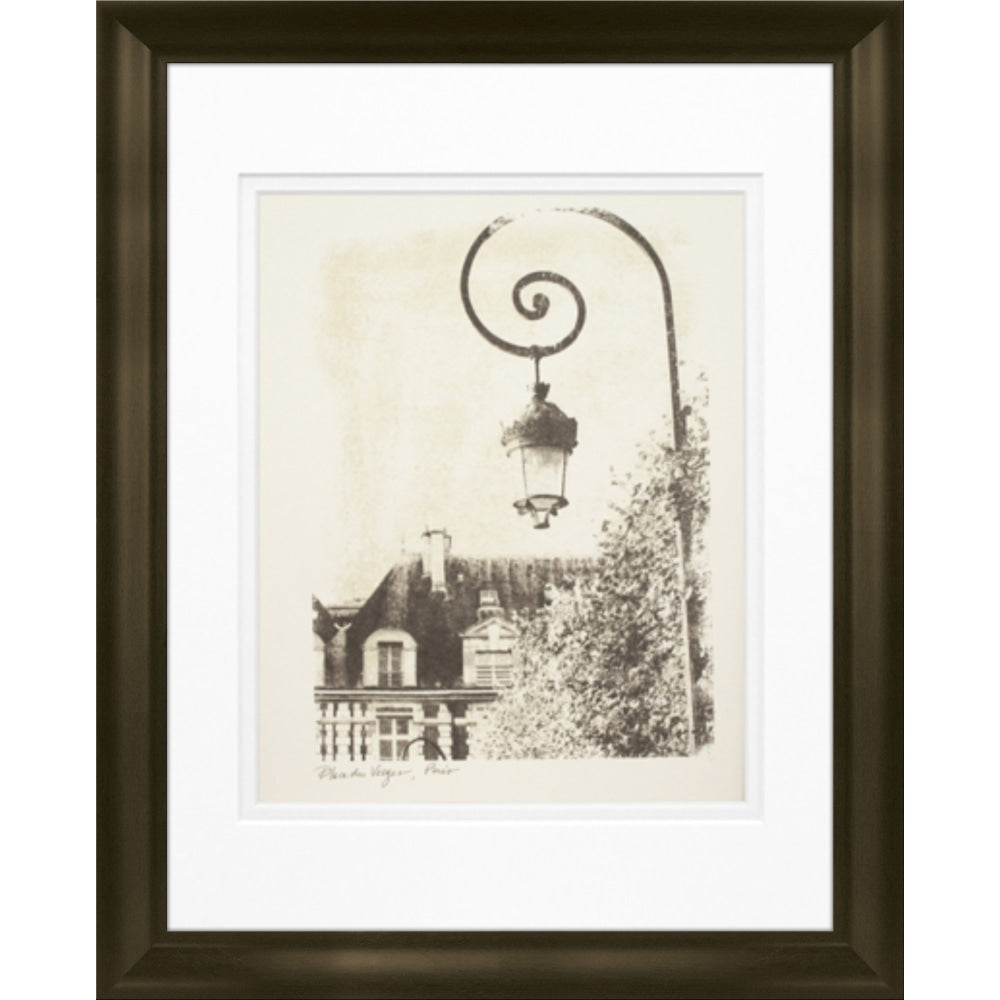 Timeless Frames Marren Espresso-Framed Landscape Artwork, 11in x 14in, Place Des Vosges Lamp