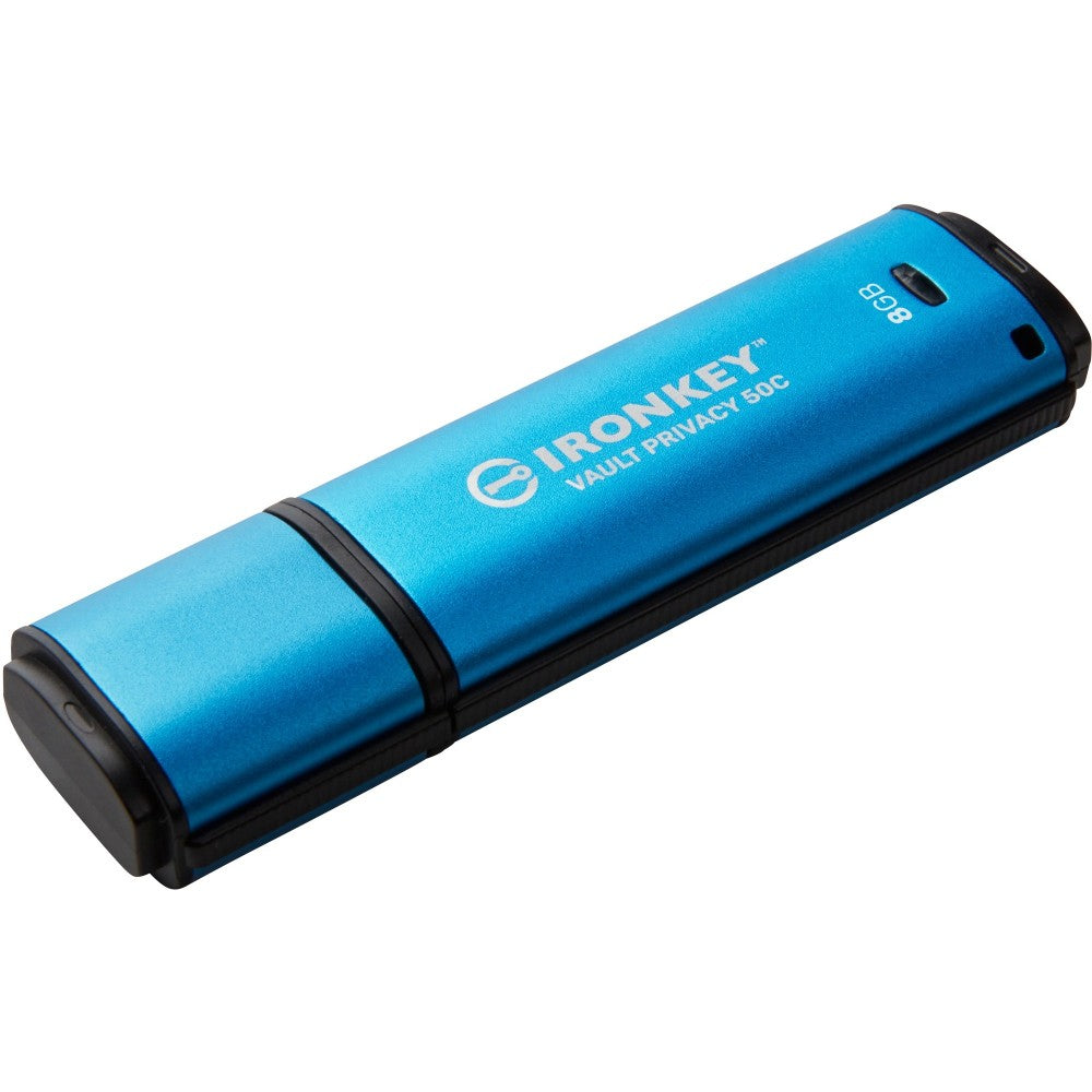 Kingston Vault Privacy 50 Series 8GB USB 3.2 (Gen 1) Type C Flash Drive - 8 GB - USB 3.2 (Gen 1) Type C - 250 MB/s Read Speed - 180 MB/s Write Speed - 256-bit AES - 5 Year Warranty - TAA Compliant