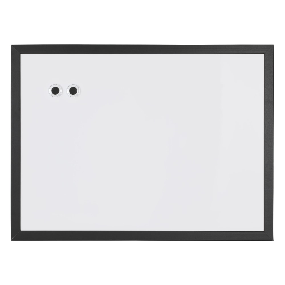 Realspace Magnetic Dry-Erase Whiteboard, 18in x 24in, Black Finish Frame