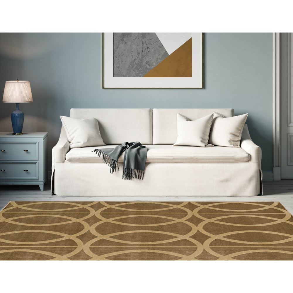 Linon Paramount Area Rug, 60in x 91in, Arabesque Beige/Sand