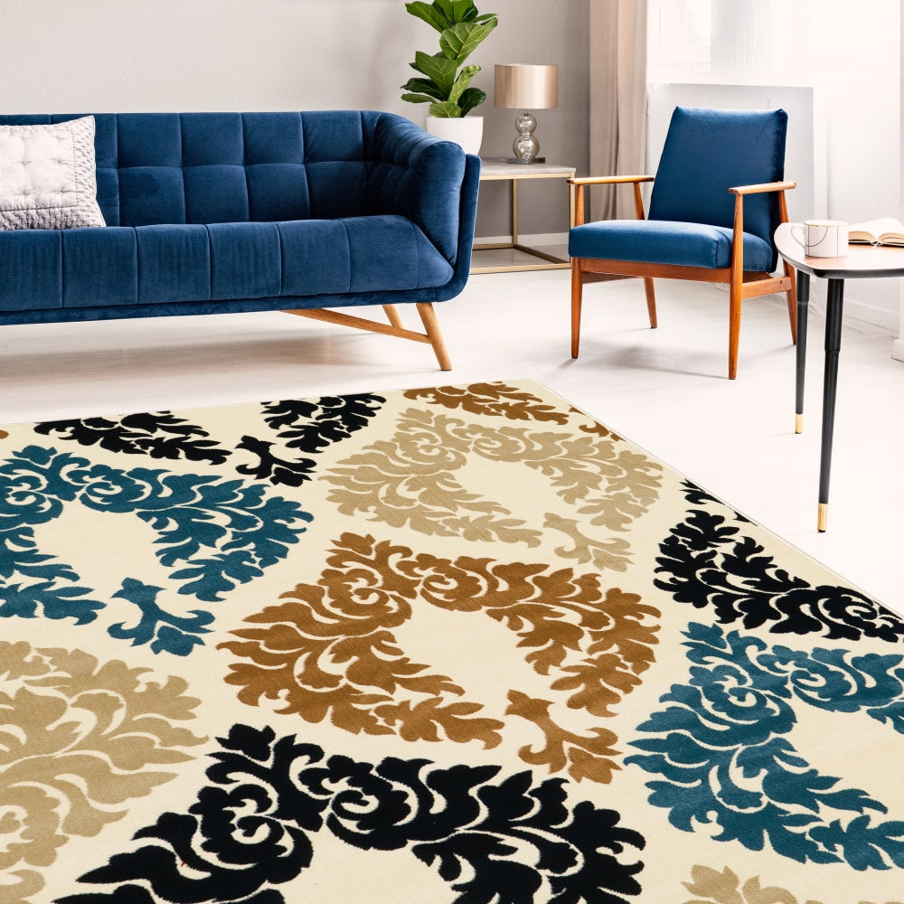 Linon Paramount Area Rug, 8ft x 10ft, Esquire Ivory/Beige