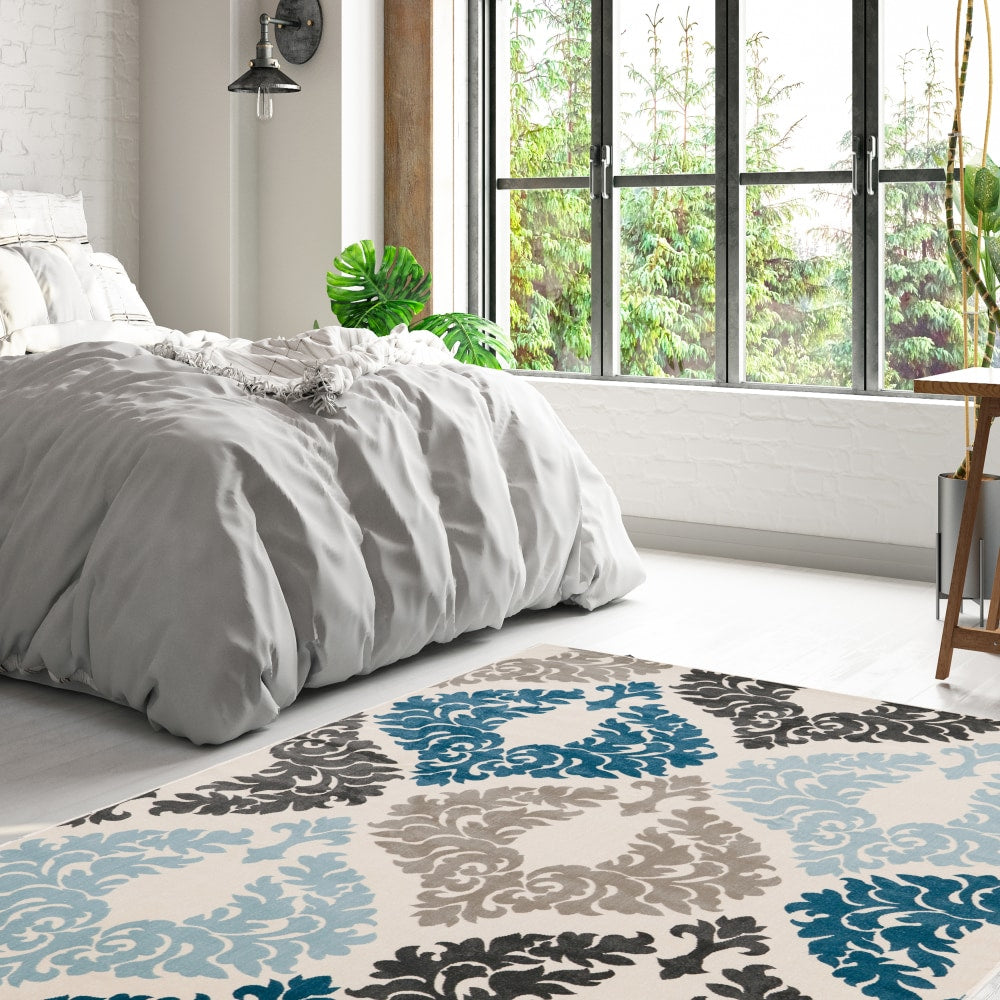 Linon Paramount Area Rug, 8ft x 10ft, Esquire Ivory/Gray