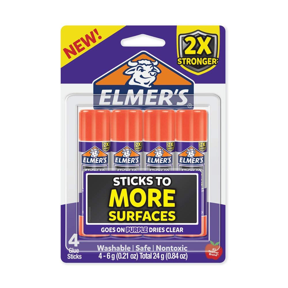 Elmers Extra-Strength School Glue Sticks, 6 Gm, Pack Of 4 Sticks