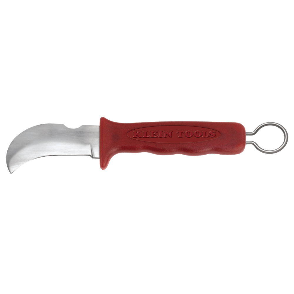 Linemans Skinning Knives, 3 Steel Blade, Plastic, Black w/Stainless Ring