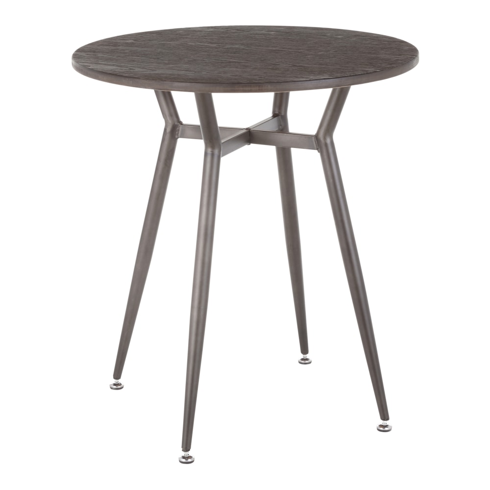 LumiSource Clara Industrial Dinette Table, 30-1/4inH x 27-3/4inW x 27-3/4inD, Antique Metal/Espresso