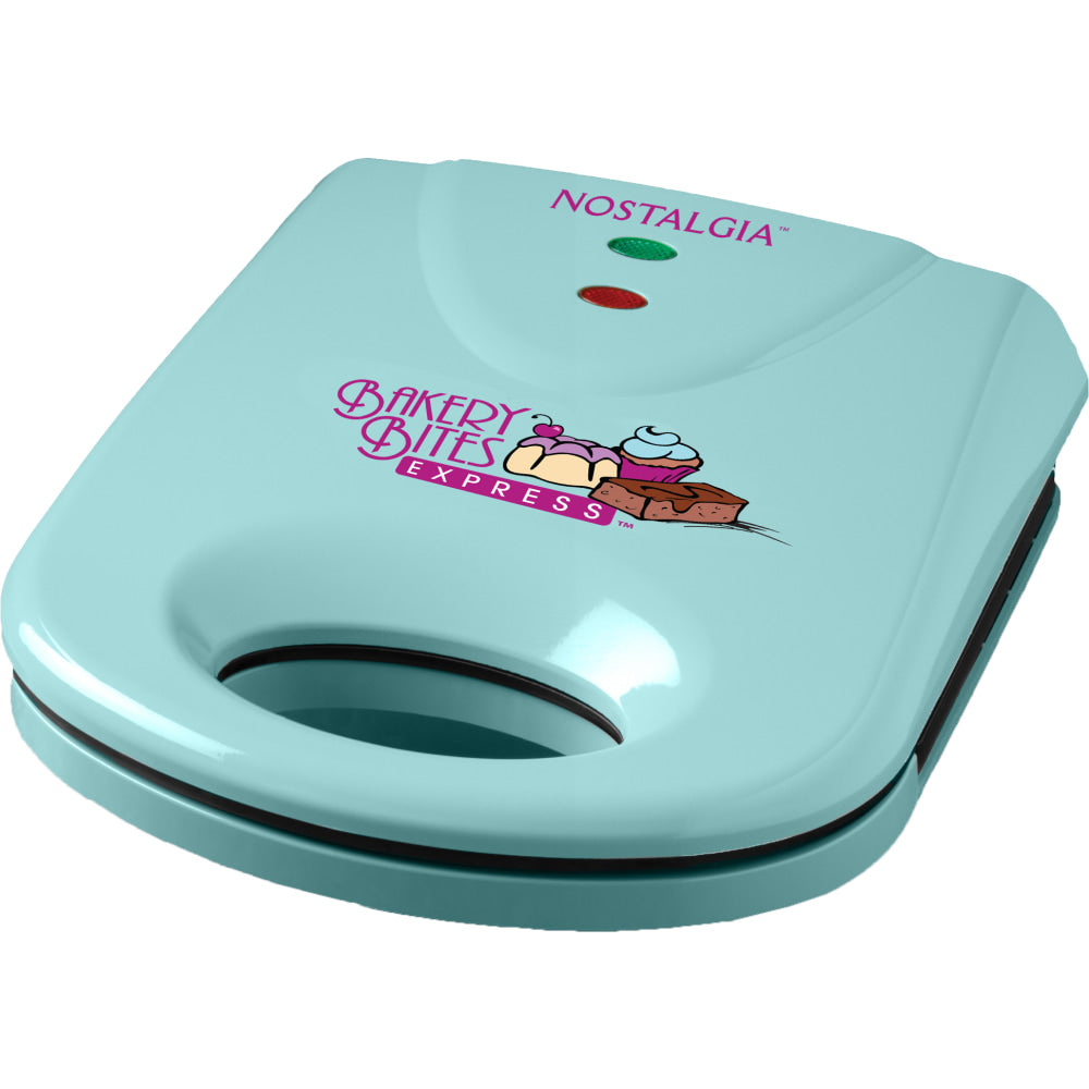 Nostalgia Electrics NBBE4BL 4-in-1 Bakery Bites Dessert Maker, 6-3/4in x 12-1/16in, Blue