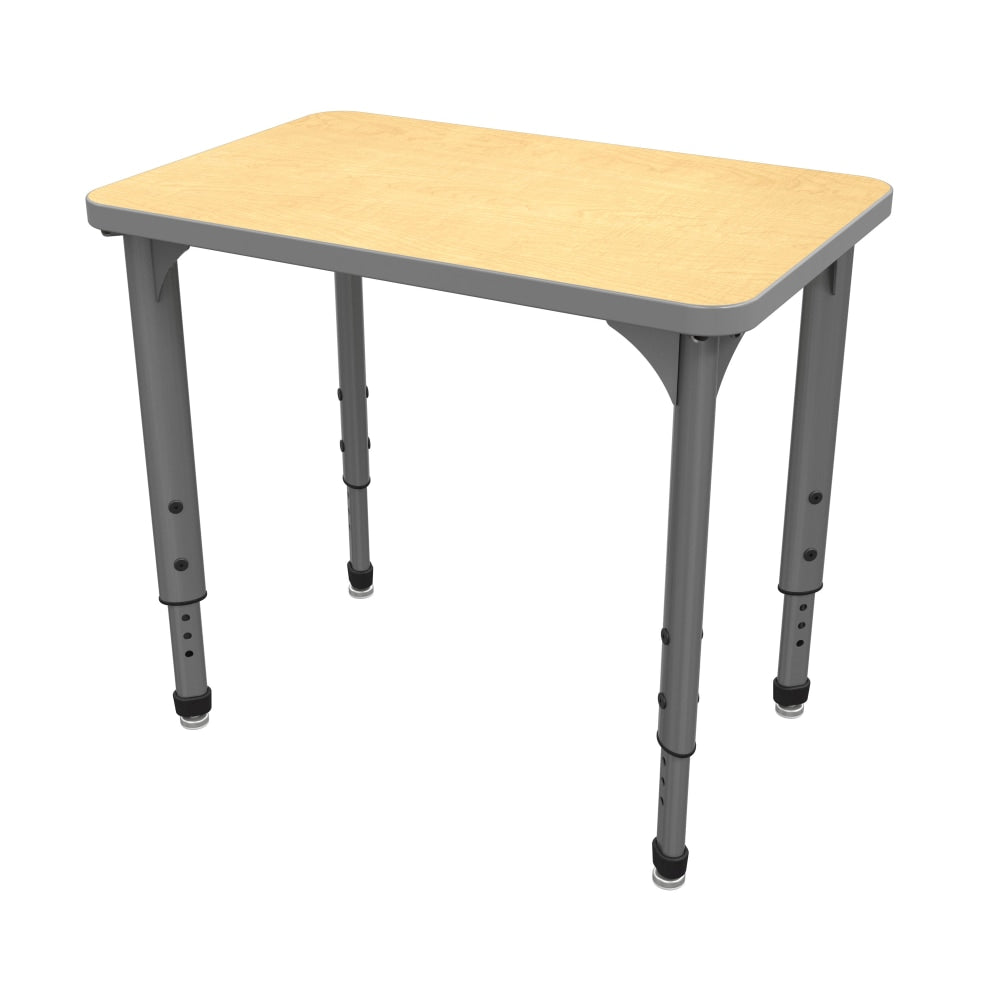 Marco Group Apex Series Adjustable 30inW Student Desk Student Desk, Fusion Maple/Gray