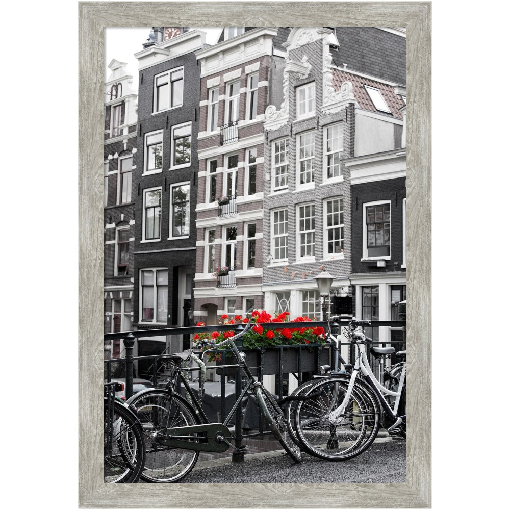 Amanti Art Narrow Picture Frame, 40in x 28in, Matted For 24in x 36in, Dove Graywash