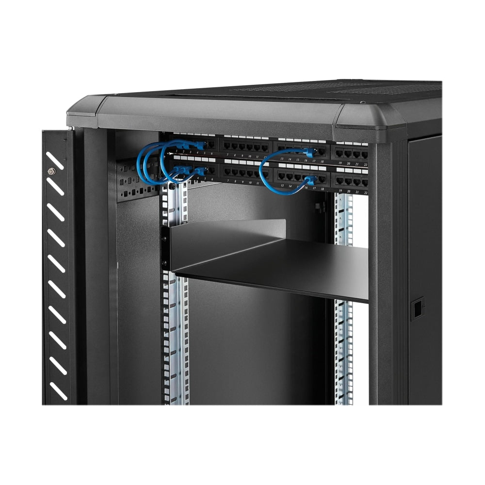 StarTech.com 2U Server Rack Cabinet Shelf - Fixed 16in Deep Cantilever Rackmount Tray for 19in Data/AV/Network Enclosure w/cage nuts, screws