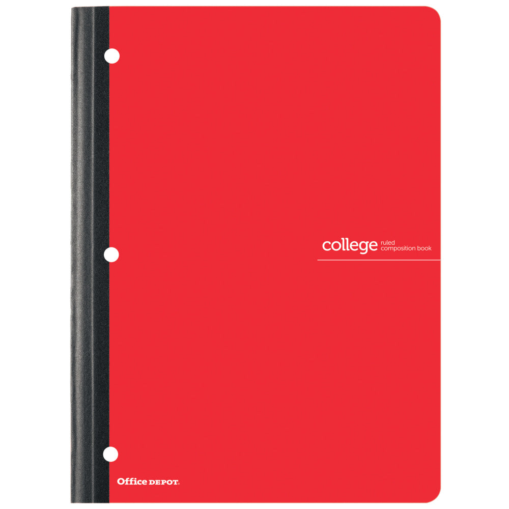 Office Depot Brand Composition Book, 8-1/2in x 11in, College Ruled, 80 Sheets, Red