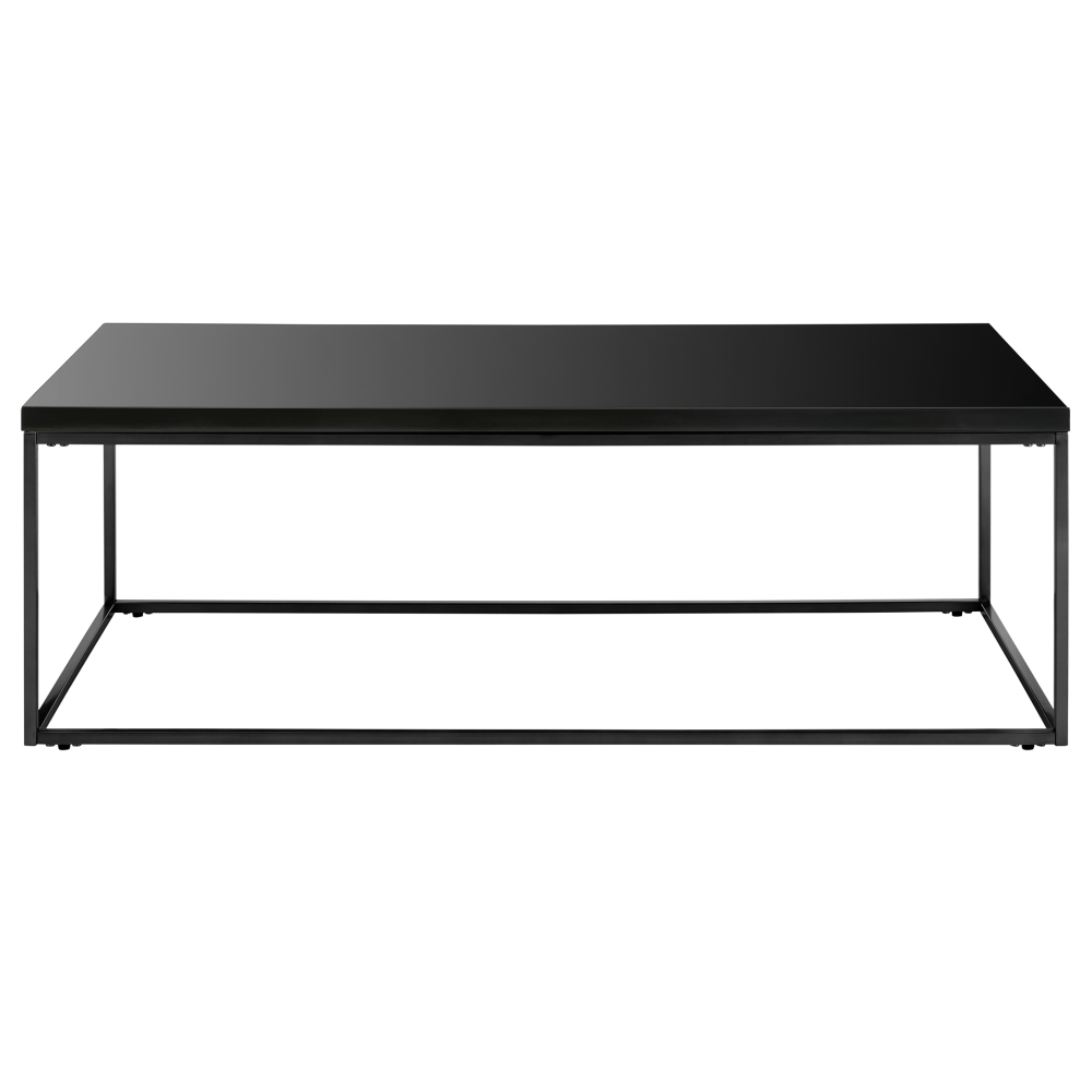 Eurostyle Teresa Rectangle Coffee Table, 15-1/2inH x 47inW x 23-1/2inD, Matte Black/High Gloss Black
