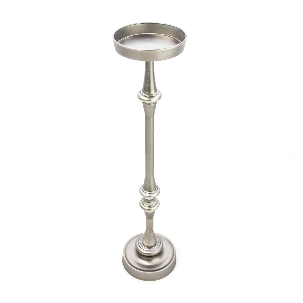 New Ridge Home Goods Martini Side Table, 26inH x 5-3/4inW x 5-3/4inD, Brushed Silver