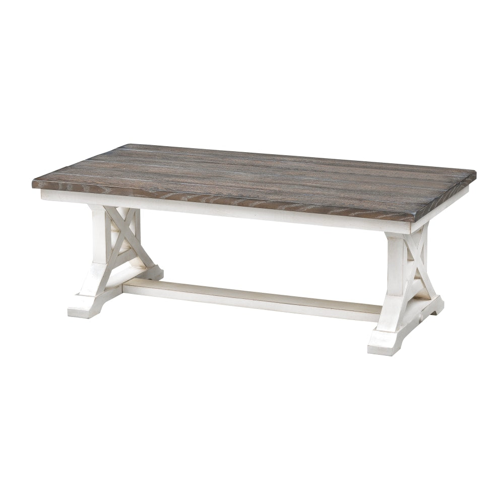 Coast to Coast Landings Coffee Table, 18inH x 50inW x 26inD, Brown/Bar Harbor Cream
