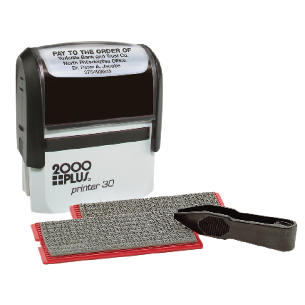 Cosco 2000PLUS Self-Inking Print Kit, 1 7/8in x 3/4in Impression, Black