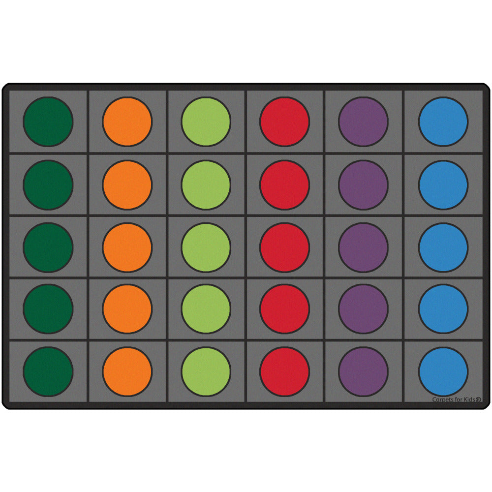 Carpets for Kids Premium Collection 30 Seats Classroom Seating Circles Rug, 6ft x 9ft, Gray