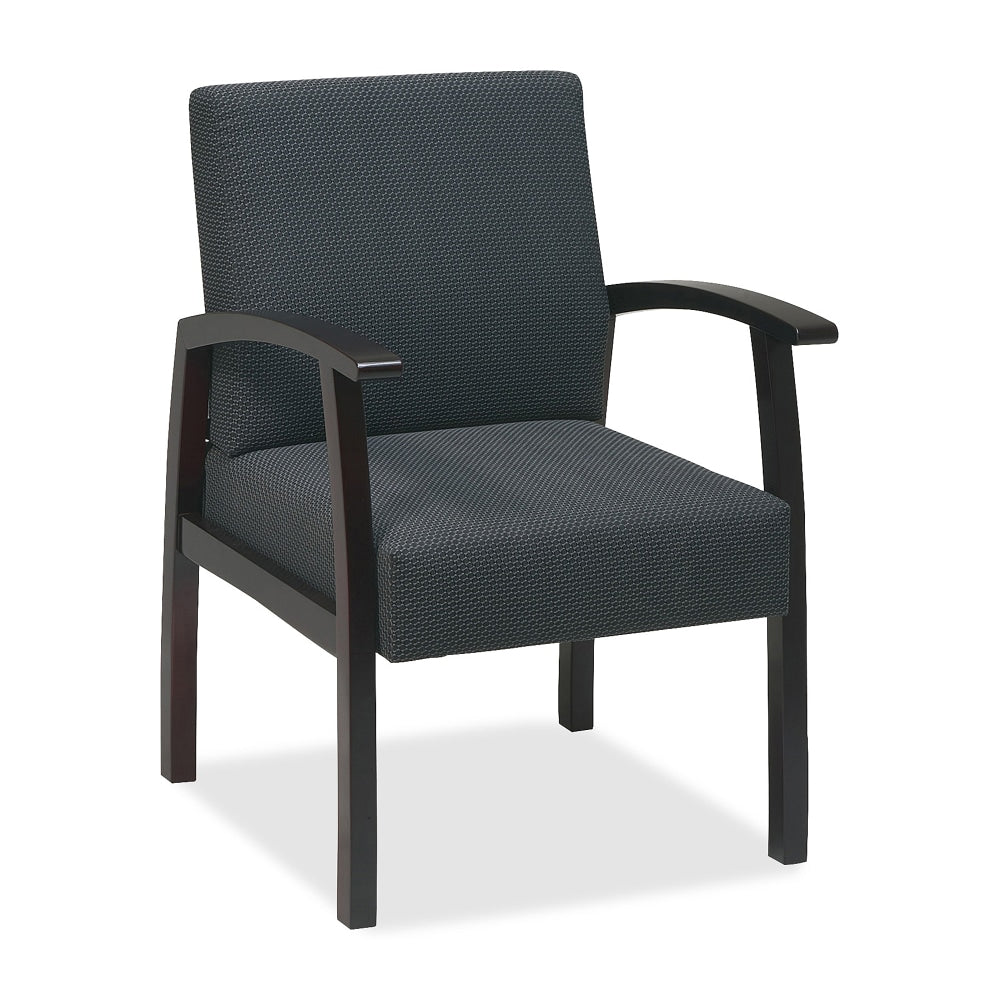 Lorell Deluxe Guest Chair, Charcoal/Mahogany