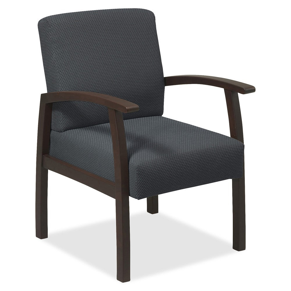 Lorell Wood Guest Chair, Charcoal Fabric/Espresso Frame