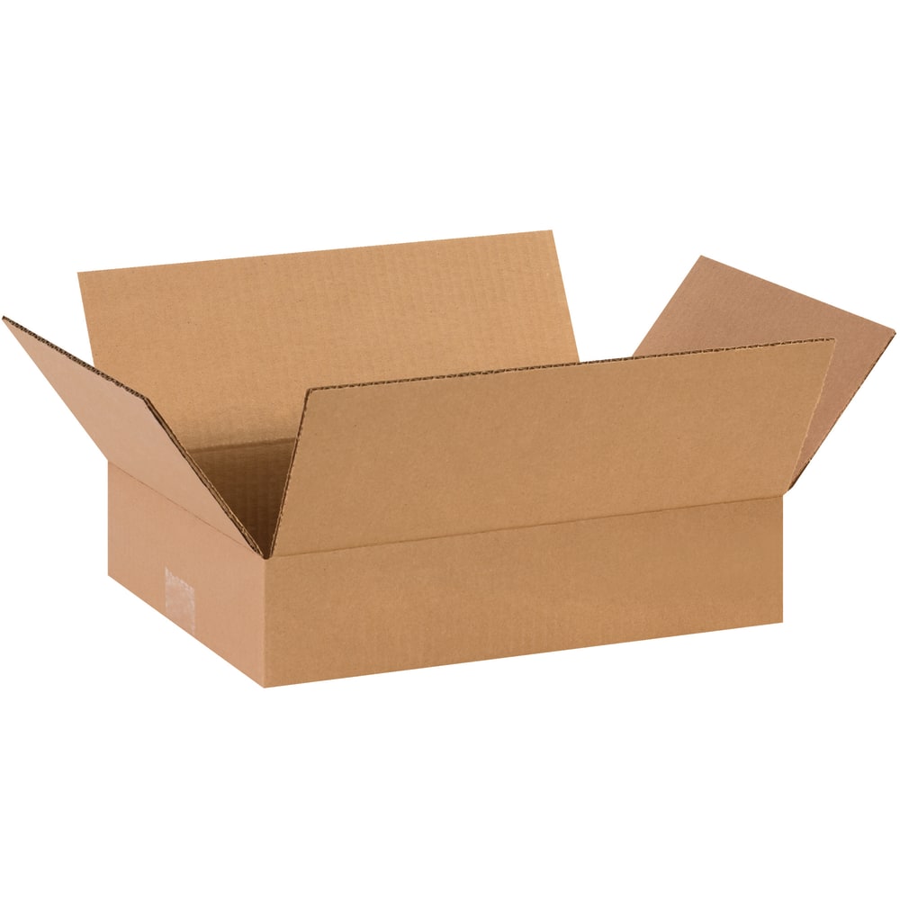 Partners Brand Corrugated Boxes, Flat, 3inH x 10inW x 14inD, Kraft, Pack Of 25