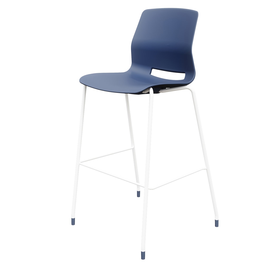 KFI Studios Imme Stacking Bar Stool, 44inH, Navy/White