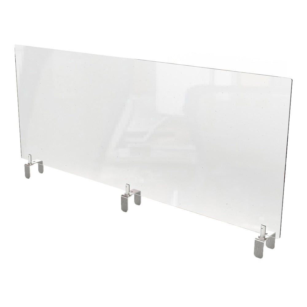 Ghent Partition Extender, Attached Clamp, 24inH x 48inW x 3-7/8inD, Clear