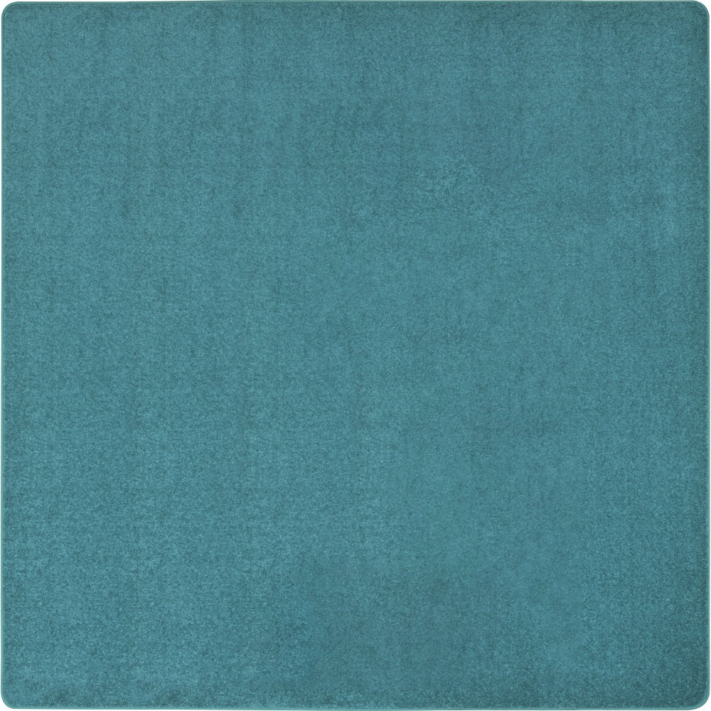 Joy Carpets Kid Essentials Solid Color Square Area Rug, Endurance, 6ft x 6ft, Mint