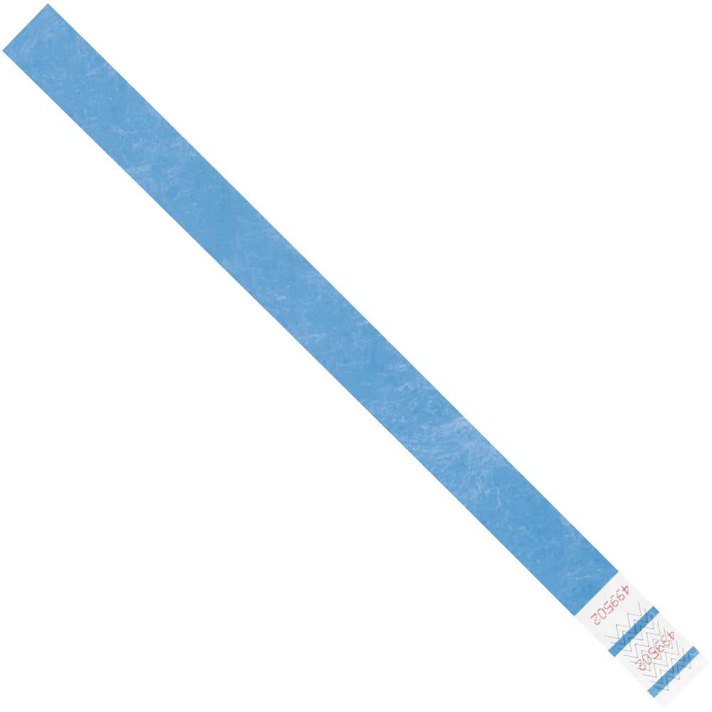 Tyvek Wristbands, 3/4in x 10in, Blue, Case Of 500