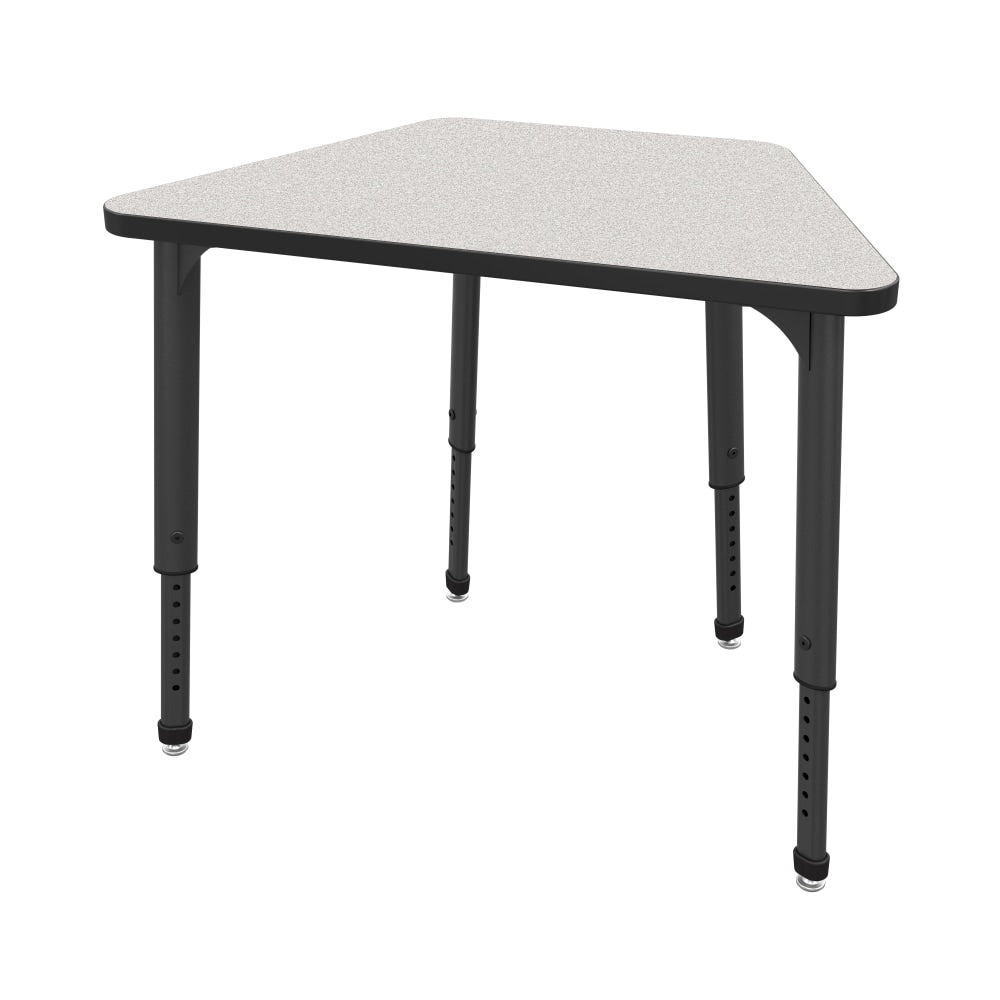 Marco Group Apex Series Adjustable Trapezoid 36inW Student Desk, Gray Nebula/Black