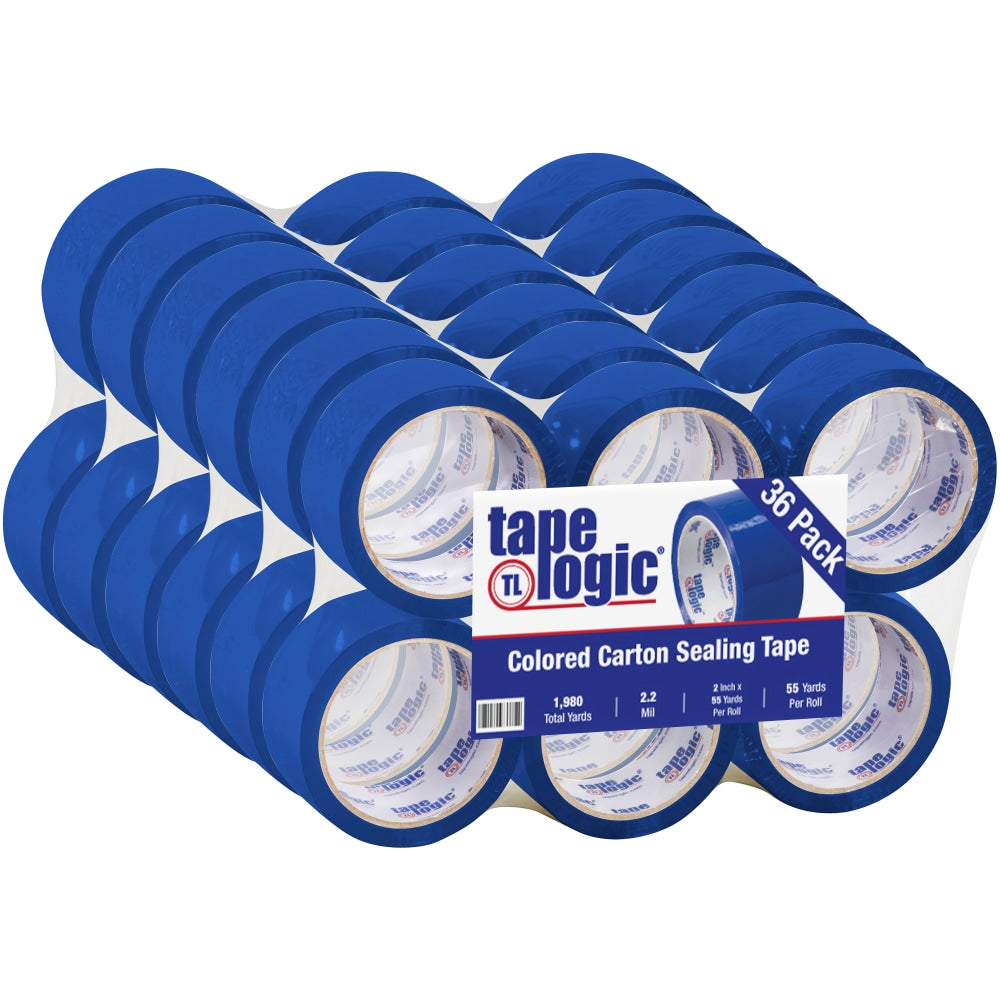 Tape Logic Carton Sealing Tape, 2in x 55 Yd., Blue, Case Of 36