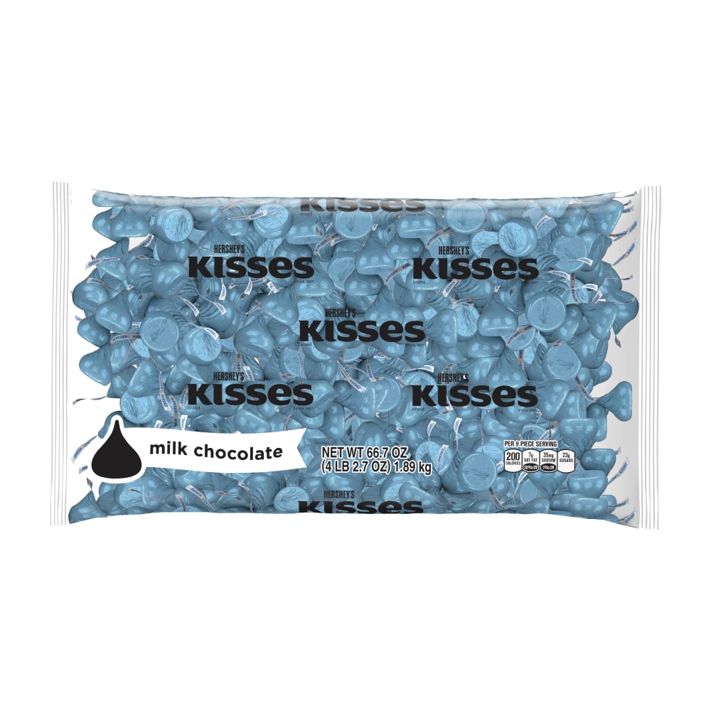 Hersheys Kisses Milk Chocolates, 66-Oz Bag, Blue