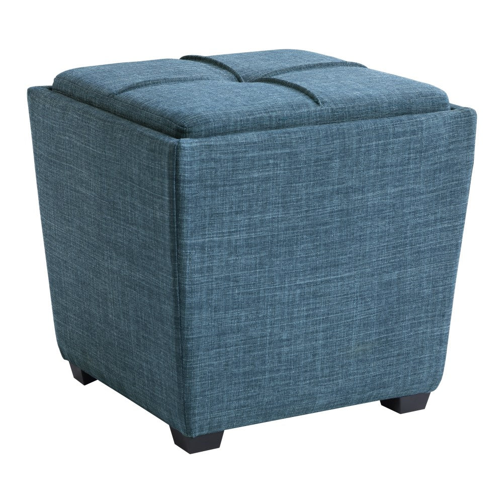 Office Star Rockford Storage Ottoman, Blue
