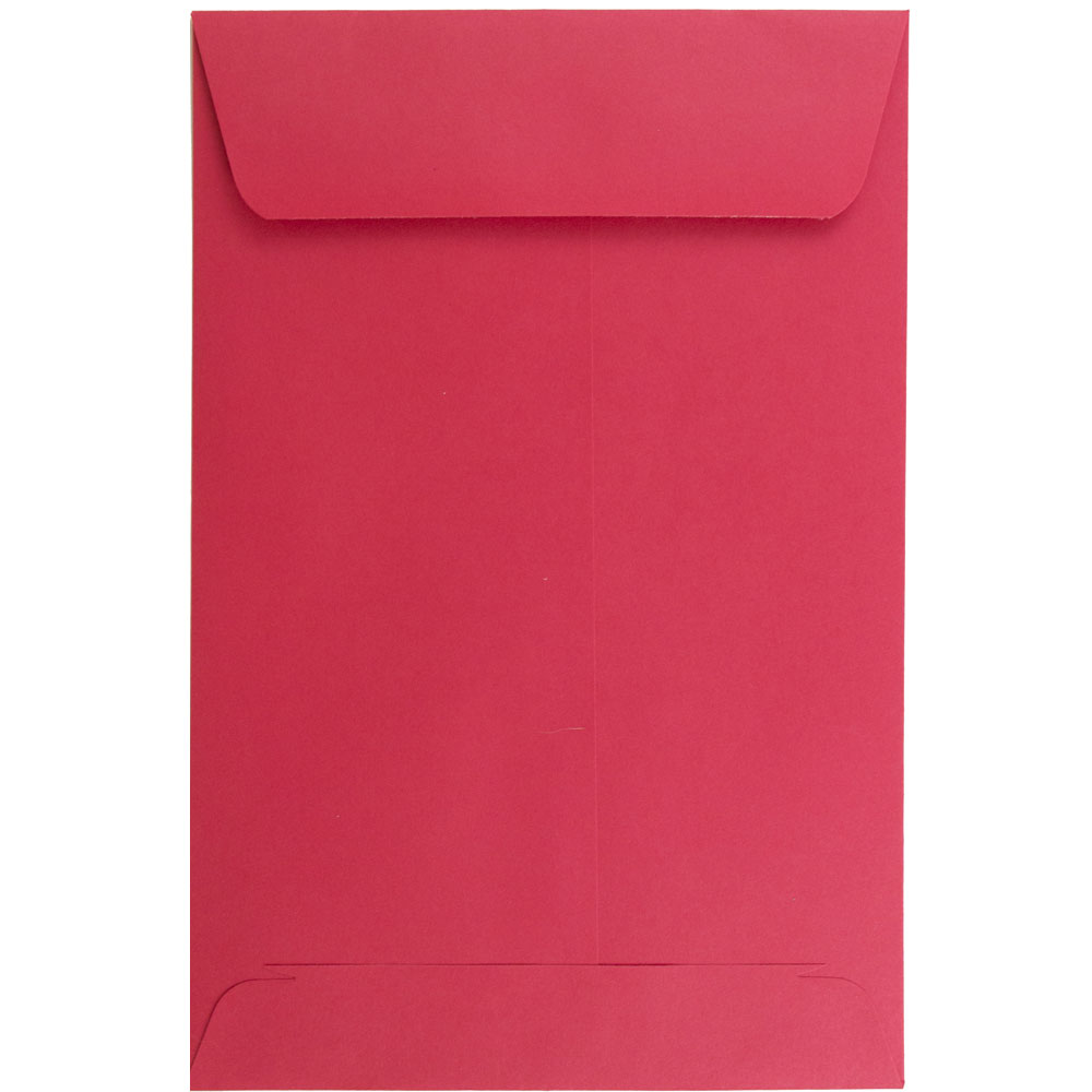 JAM Paper Open-End 6in x 9in Envelopes, Gummed Closure, Red, Pack Of 100 Envelopes