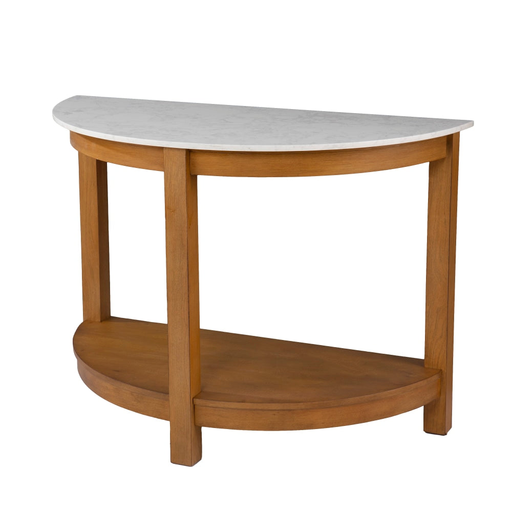 SEI Furniture Chandlen Demilune Console Table, 30-1/4inH x 41-3/4inW x 20inD, Natural/White