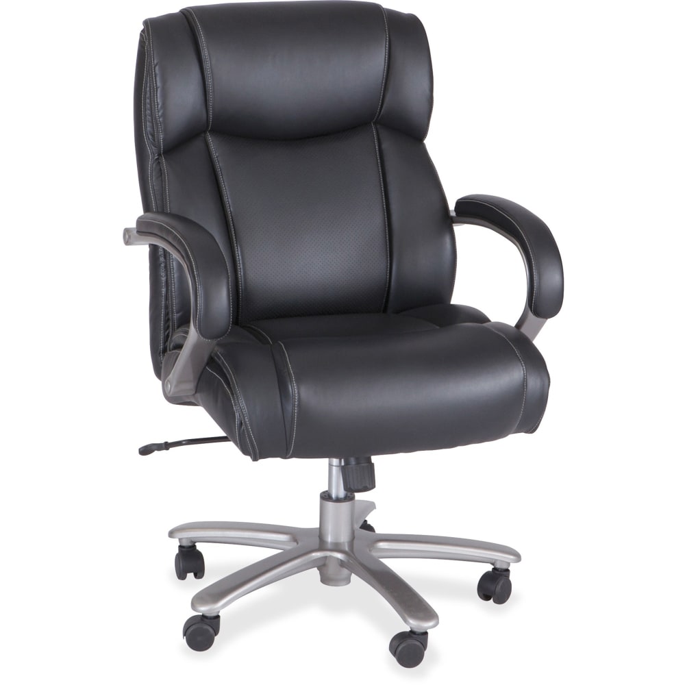 Safco Big & Tall Bonded Leather Mid-Back Chair, Black