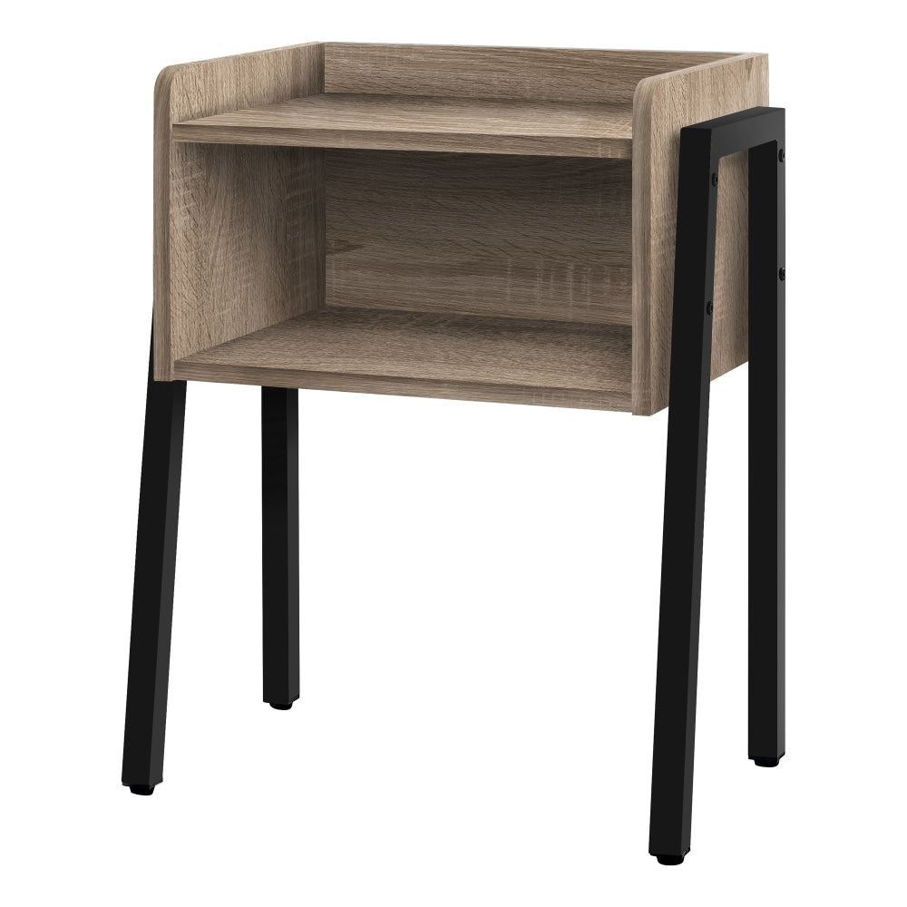 Monarch Specialties Dave Accent Table, 23-1/4inH x 18-1/2inW x 11-3/4inD, Dark Taupe/Black