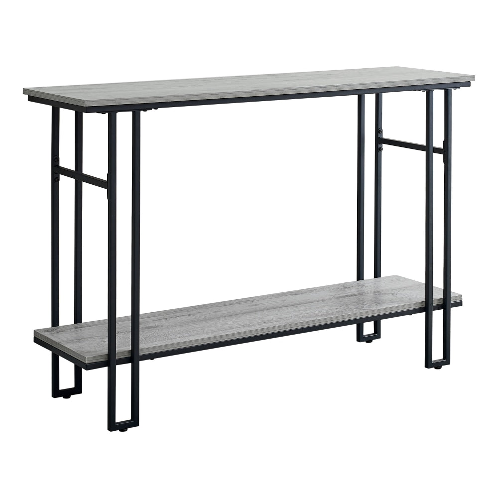 Monarch Specialties Pauly Console Accent Table, 32inH x 47-1/4inW x 13-3/4inD, Gray/Black